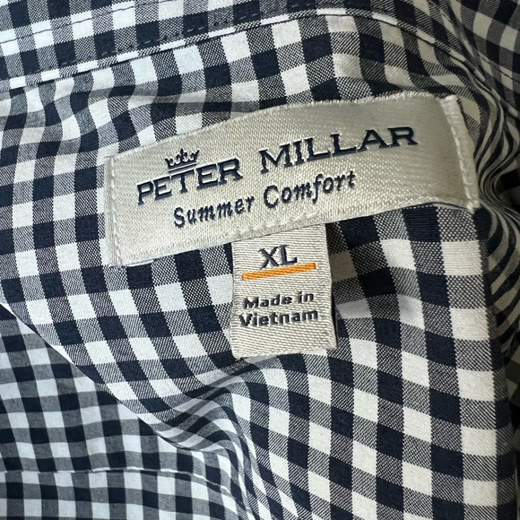 Peter Millar Summer Comfort Men Button Shirt- XL- embroidered American flag - Picture 7 of 8